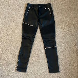 Zara Premium Faux Leather Moto Skinny Pants